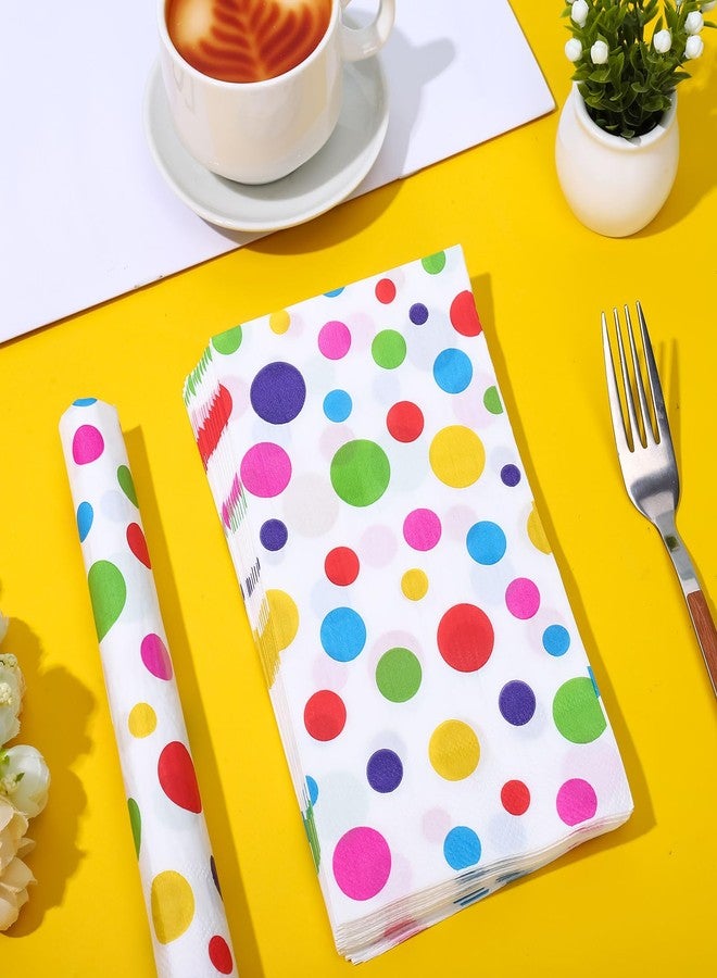 JarThenaAMCS مناديل جارثينا إيه إم سي إس الملونة المنقطة، 80 قطعة، للاستخدام مرة واحدة، ورقية، منقطة، مناسبة للعشاء، المطبخ، الحمام، حفلات الزفاف، حفلات استقبال المولود، أعياد الميلاد، لوازم الحفلات، ديكور الطاولة - Image 4